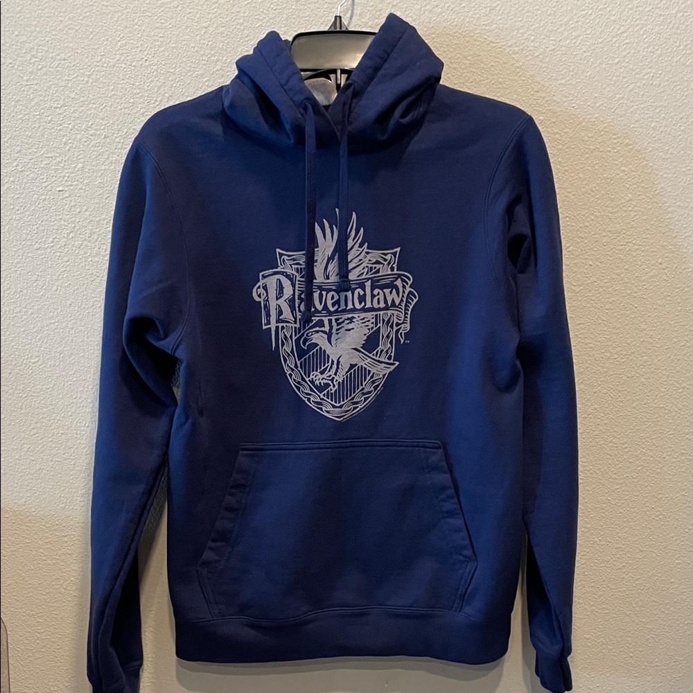 Harry Potter Ravenclaw navy Hoodie, fleece lined, pockets, drawstring, Small